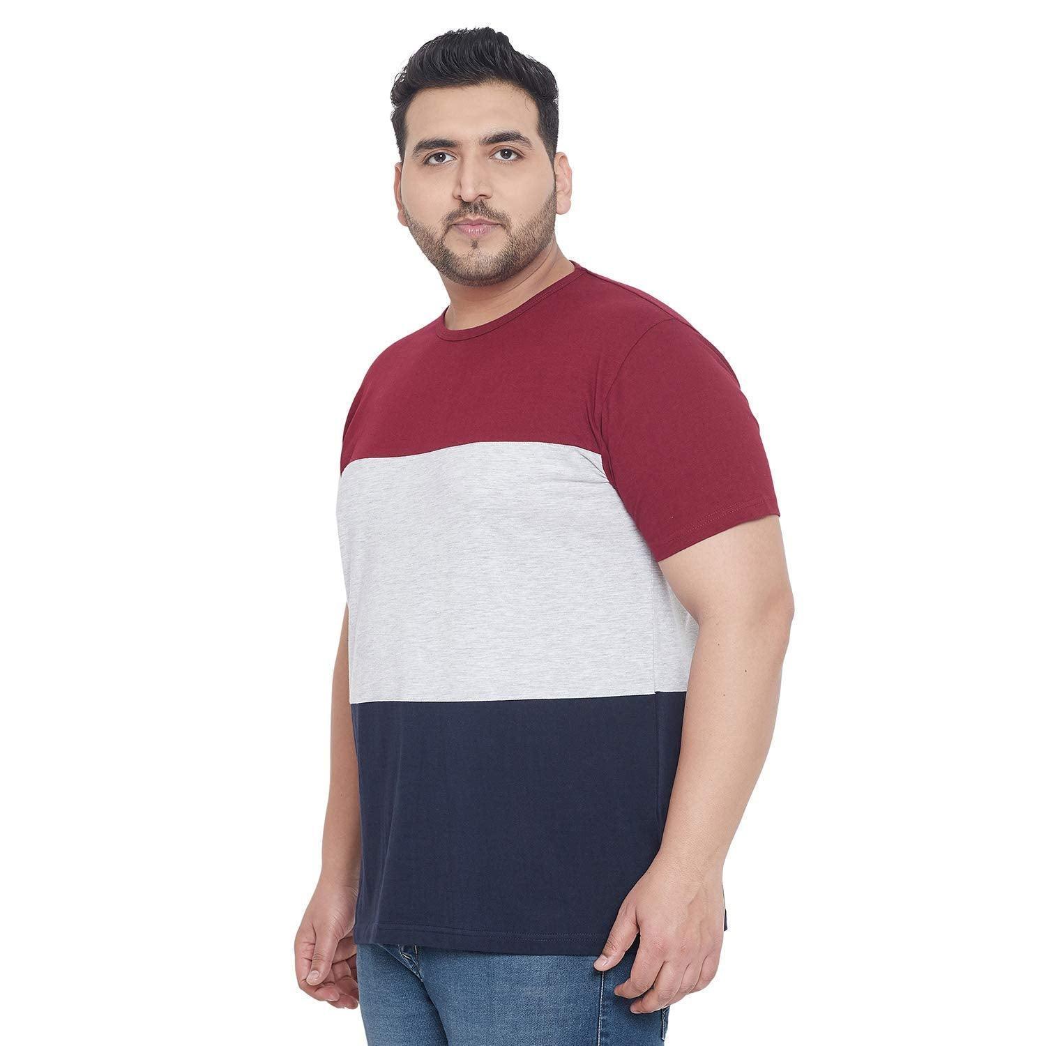 Men Plus Size Steele Colorblock Round Neck Tshirt - Image 3