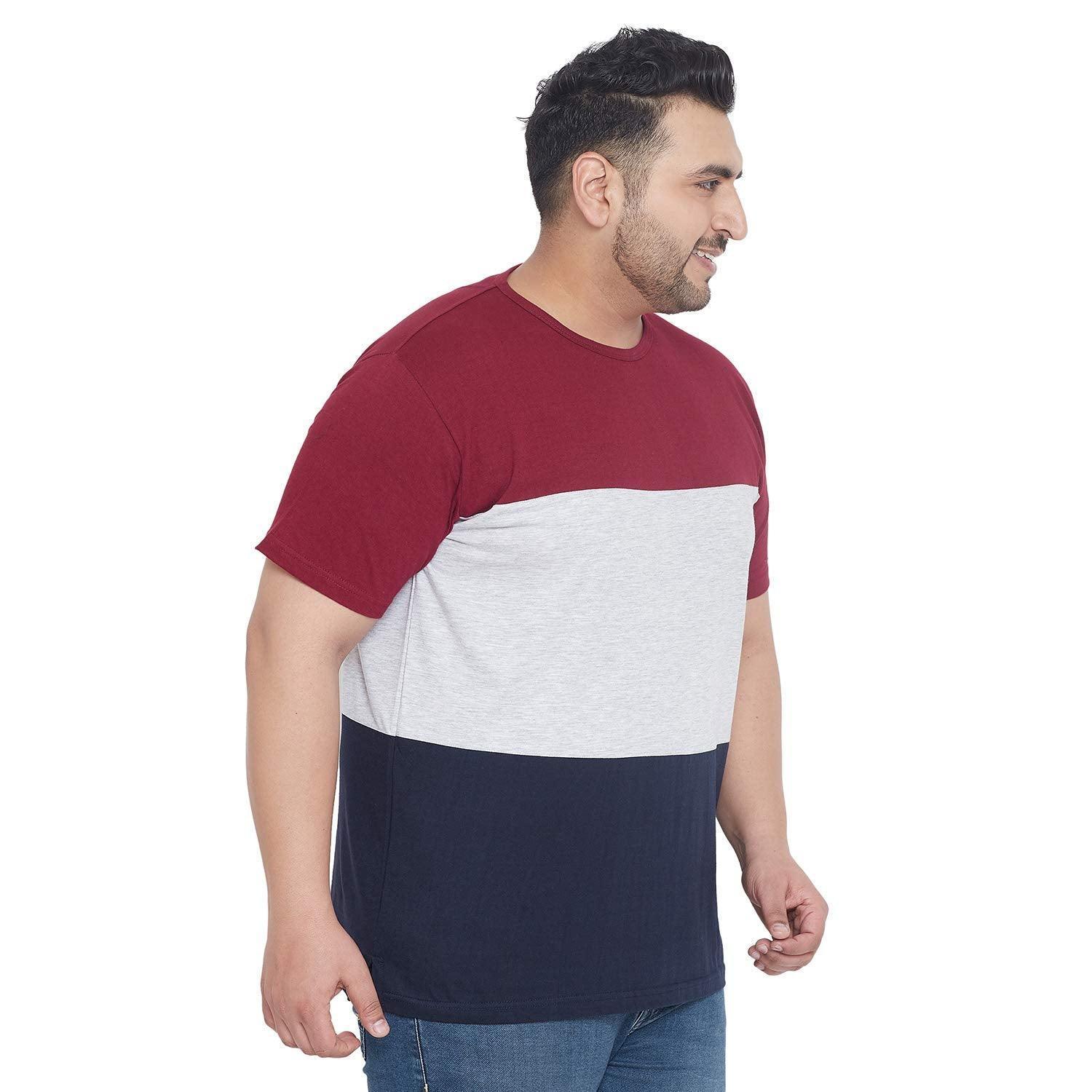 Men Plus Size Steele Colorblock Round Neck Tshirt - Image 4
