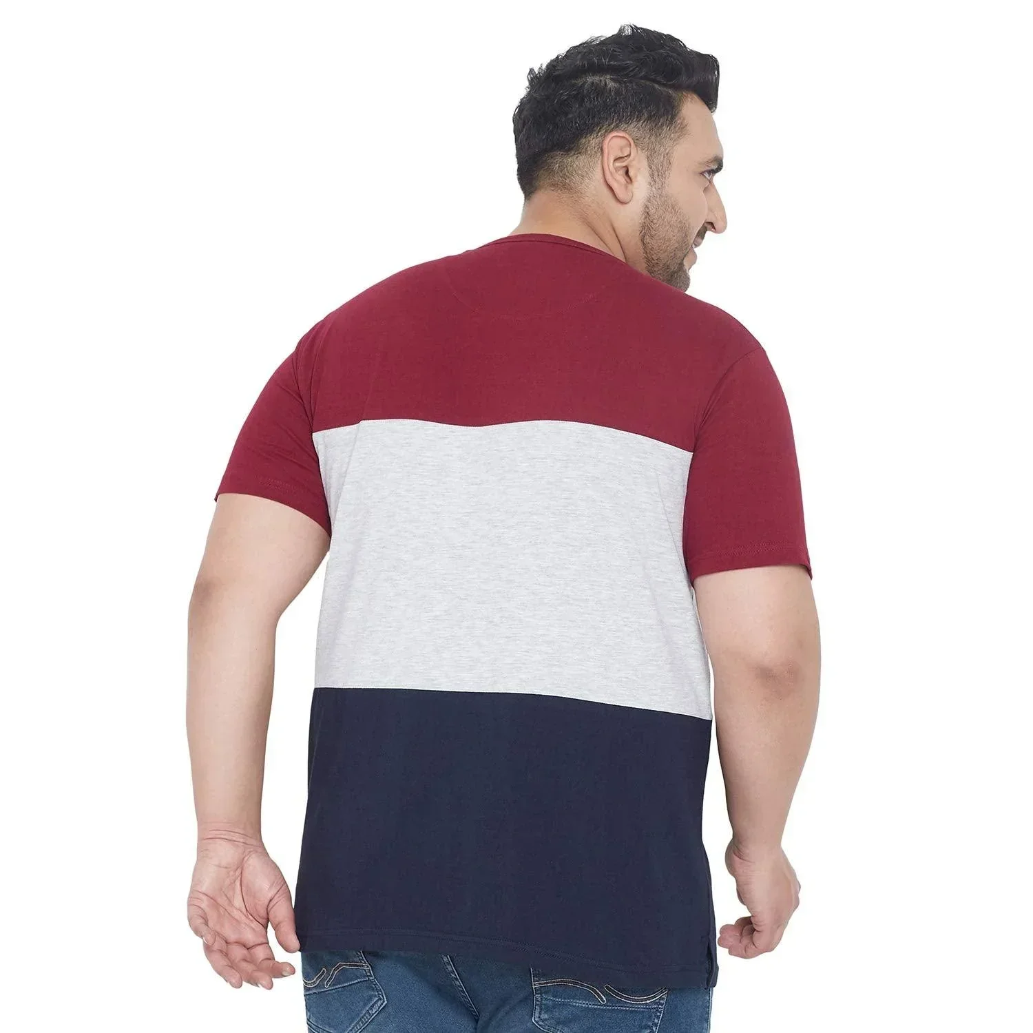 Men Plus Size Steele Colorblock Round Neck Tshirt - Image 5