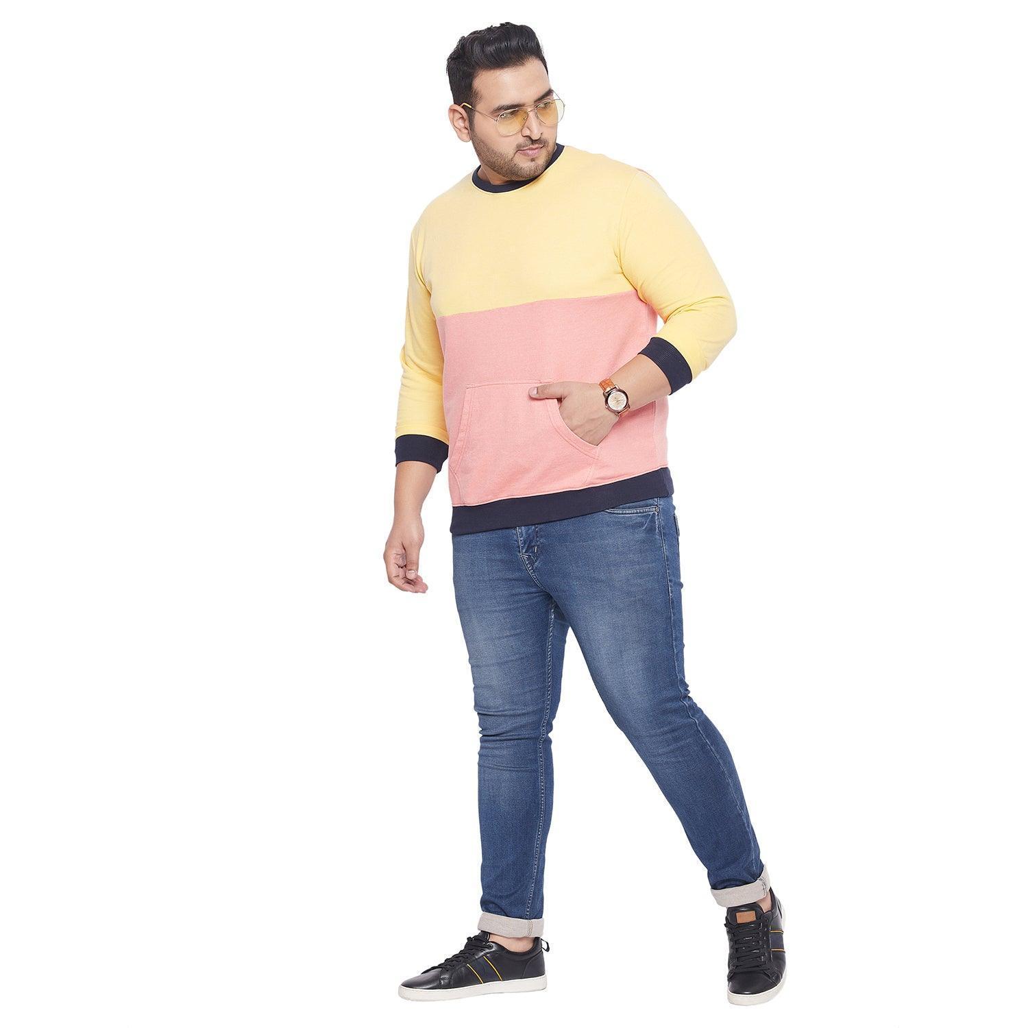 Men Plus Size Tedybru Colorblock Sweatshirt - Image 2