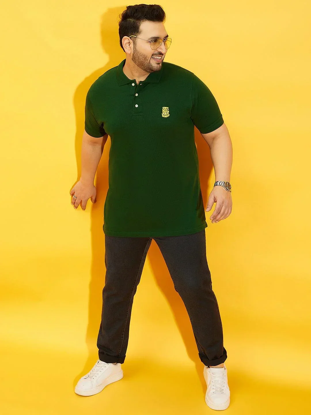 Men Plus Size Tim-BG Solid Polo Tshirt - Image 3