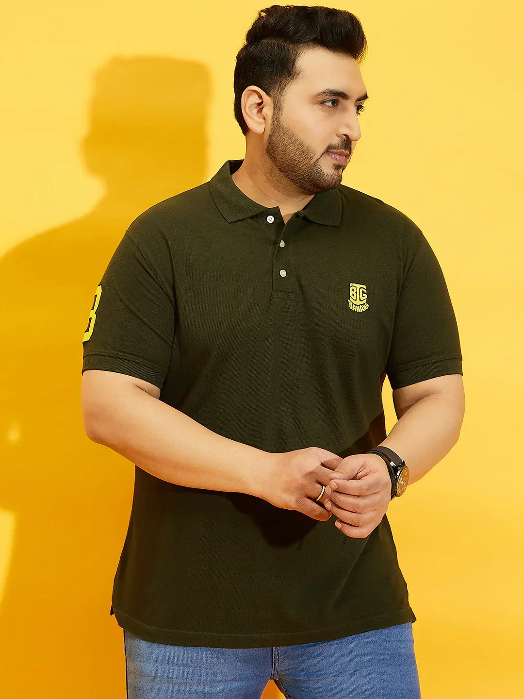 Men Plus Size TIM-OL Solid Polo Tshirt - Image 3