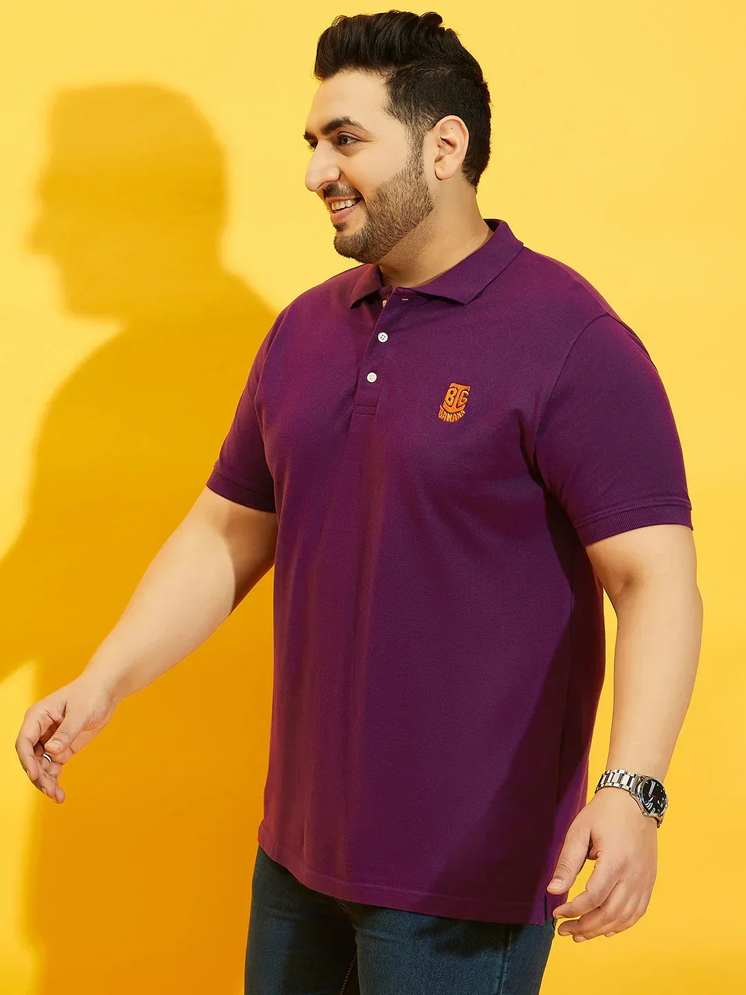 Men Plus Size TIM-PR Solid Polo Tshirt - Image 3