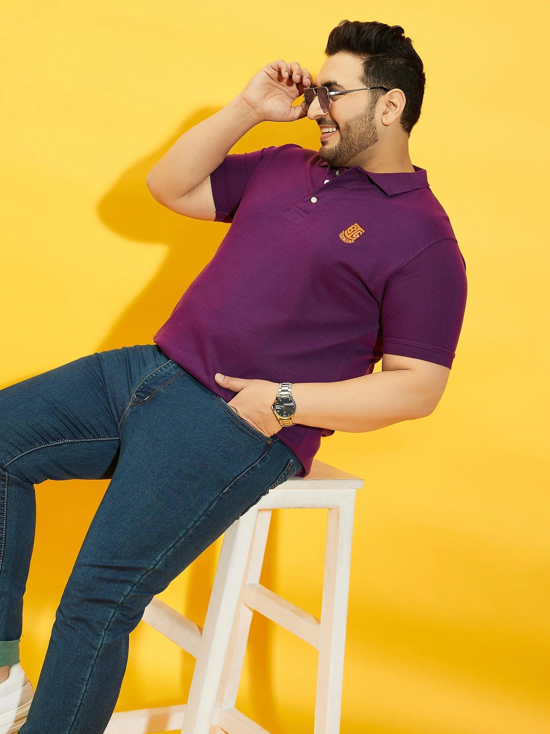 Men Plus Size TIM-PR Solid Polo Tshirt - Image 4
