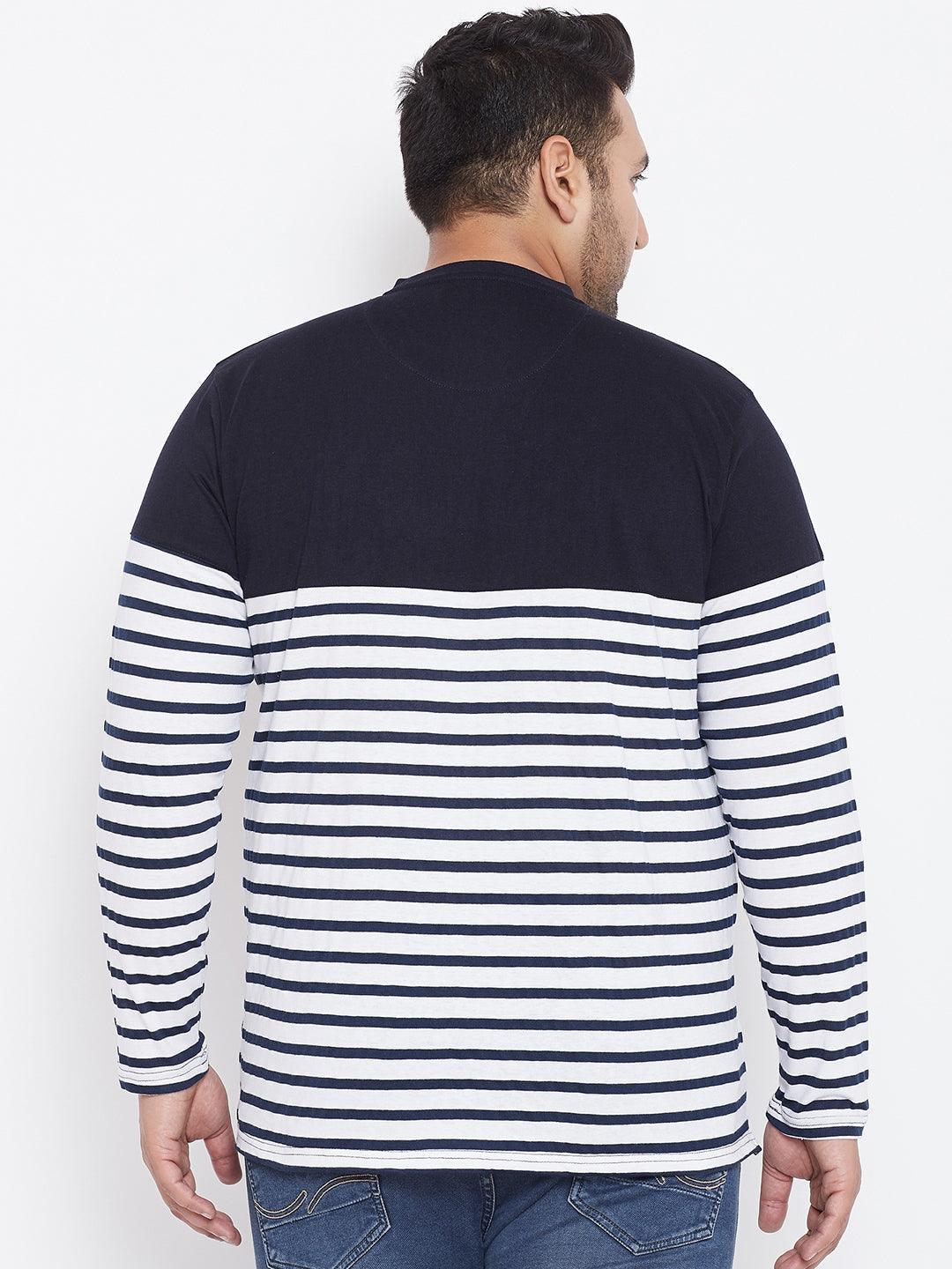 Men Plus Size Tito Striped Henley Tshirt - Image 5