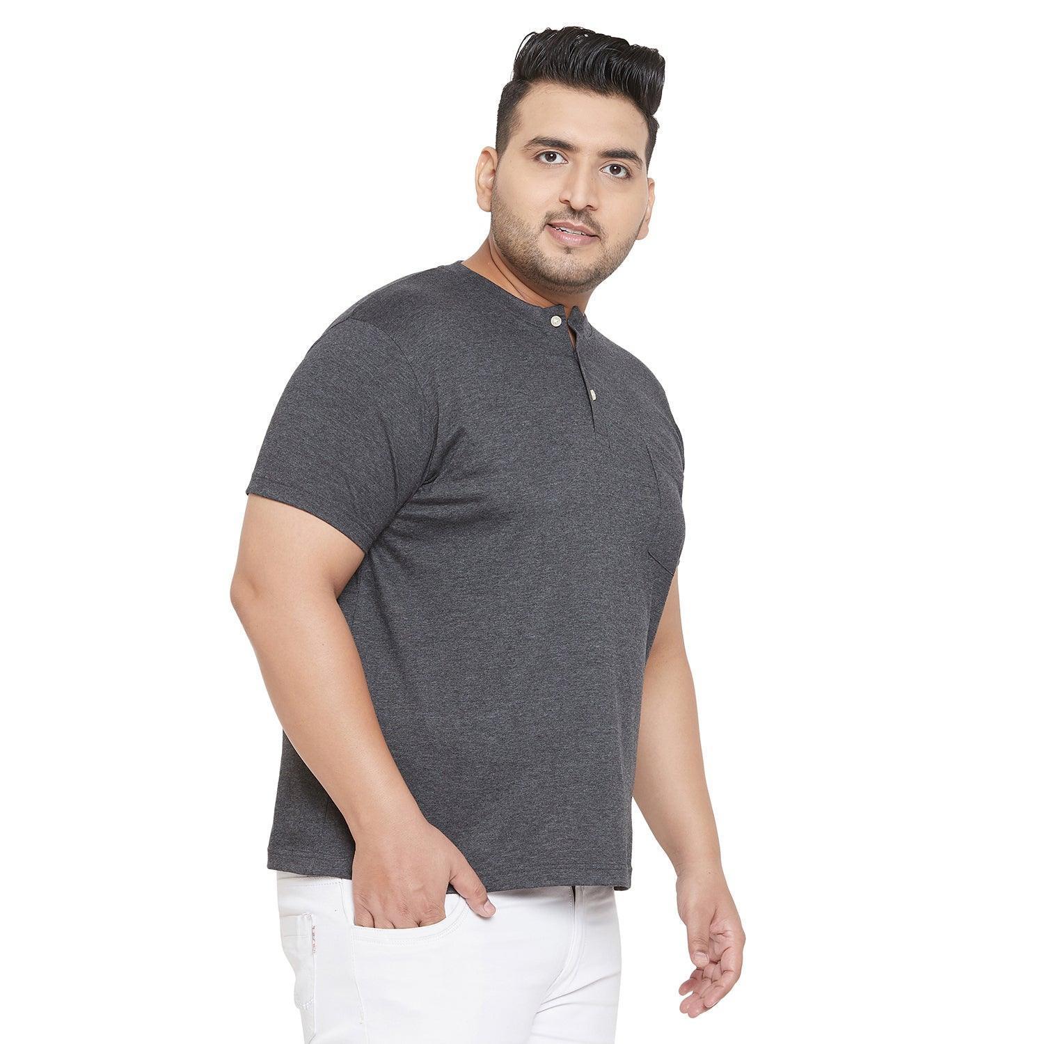 Men Plus Size Tony-G Solid Henley Tshirt - Image 4