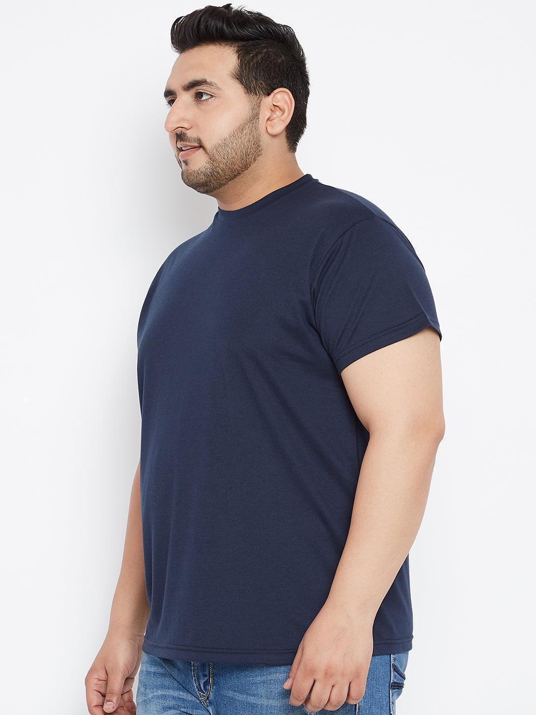 Men Plus Size Tony-NB Solid Round Neck Tshirt - Image 3