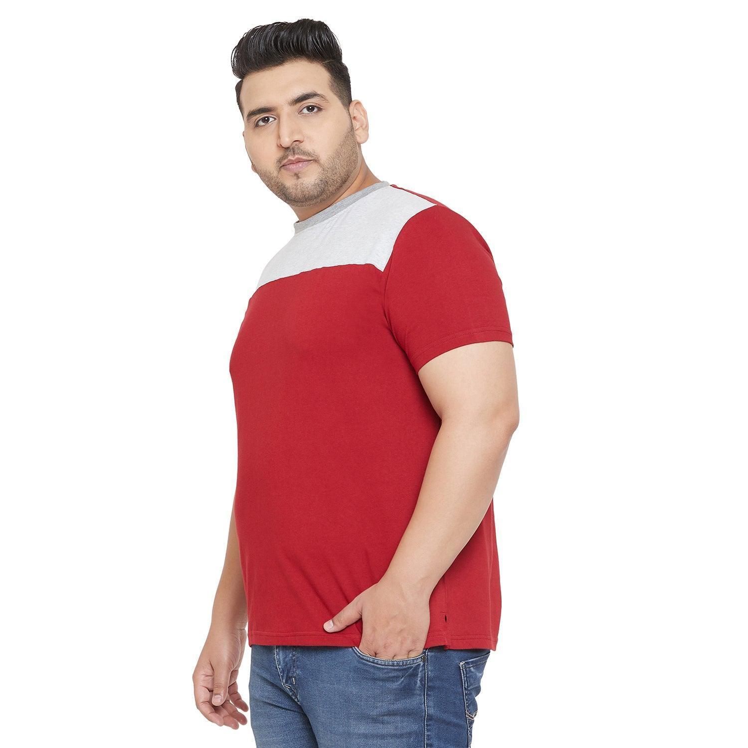Men Plus Size Troop Colorblock Round Neck Tshirt - Image 3