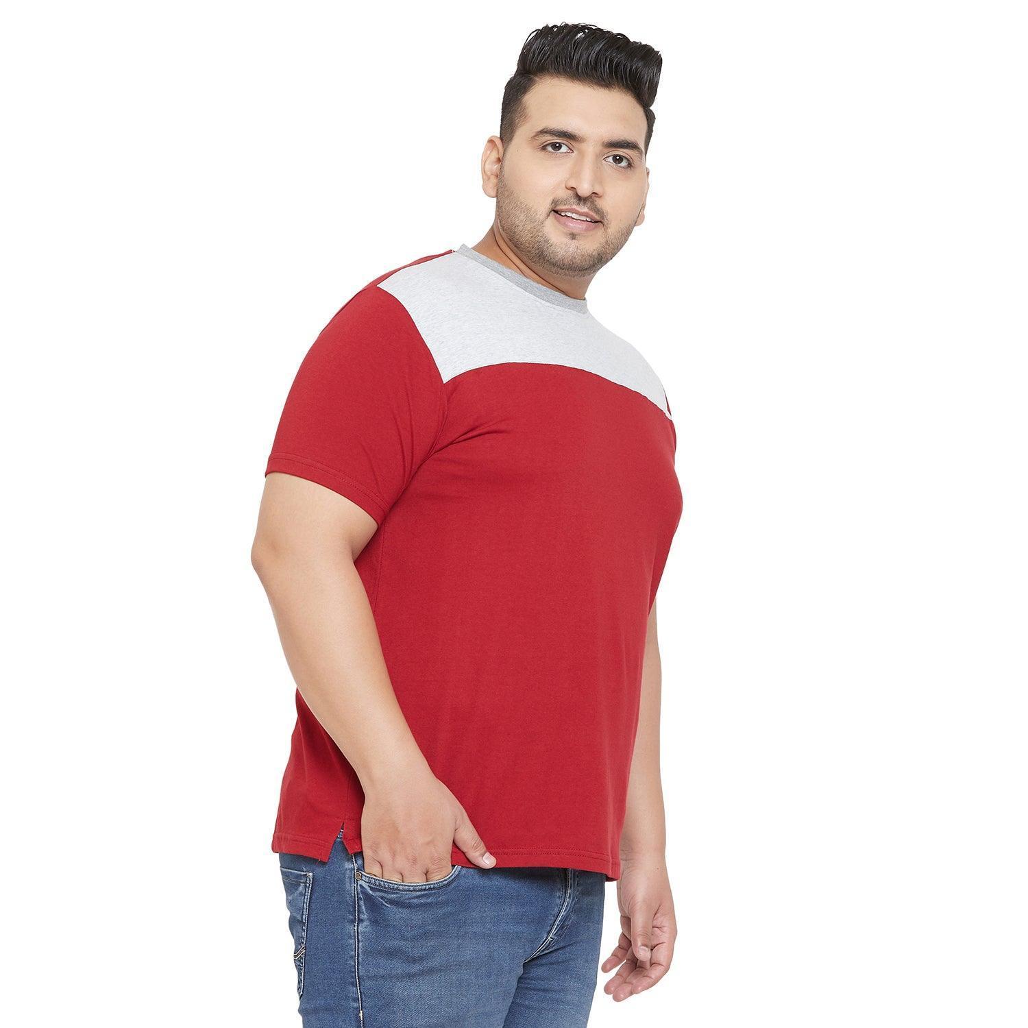 Men Plus Size Troop Colorblock Round Neck Tshirt - Image 4