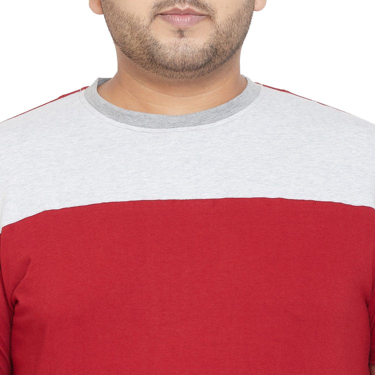 Men Plus Size Troop Colorblock Round Neck Tshirt - Image 6