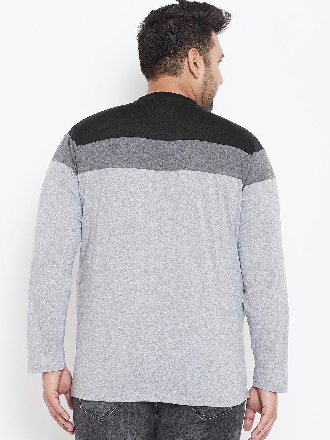 Men Plus Size Vagos Colorblock Henley Tshirt - Image 5