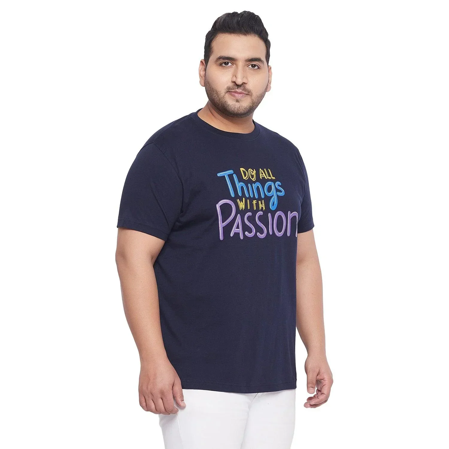 Men Plus Size Watt Printed Round Neck Tshirt - Image 4