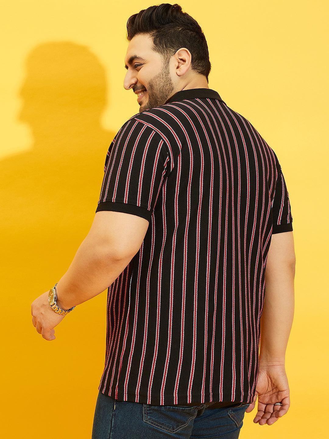 Men Plus Size Westen Striped Polo Tshirt - Image 6