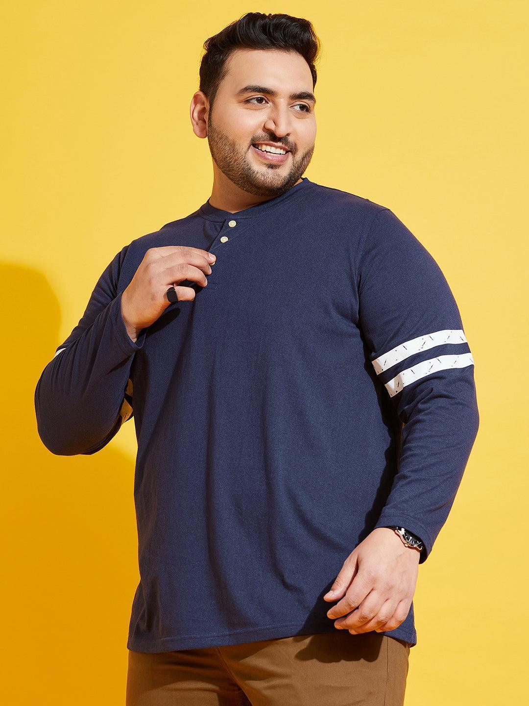 Men Plus Size Wimbledon Solid Henley Tshirt - Image 3