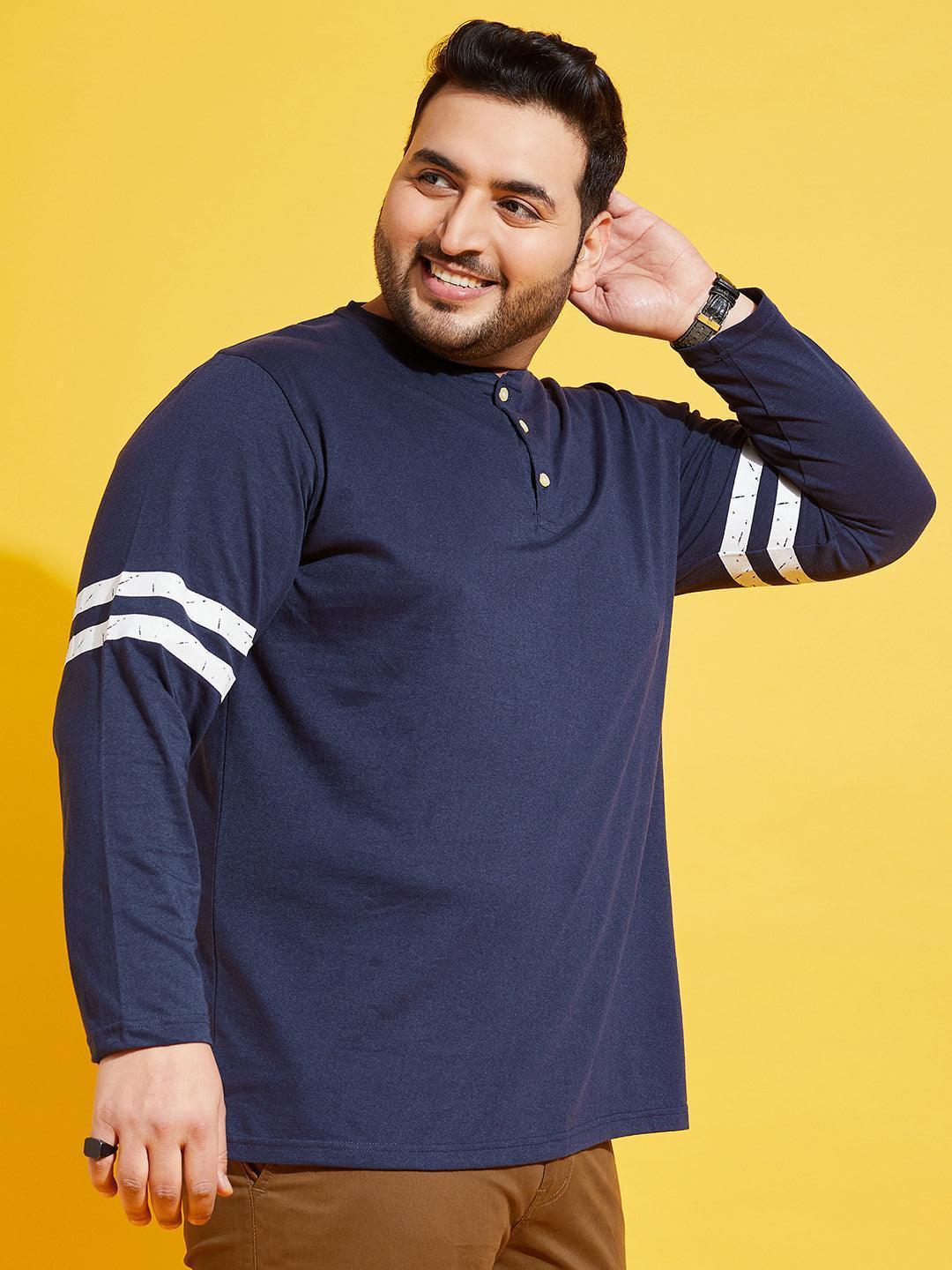 Men Plus Size Wimbledon Solid Henley Tshirt - Image 4