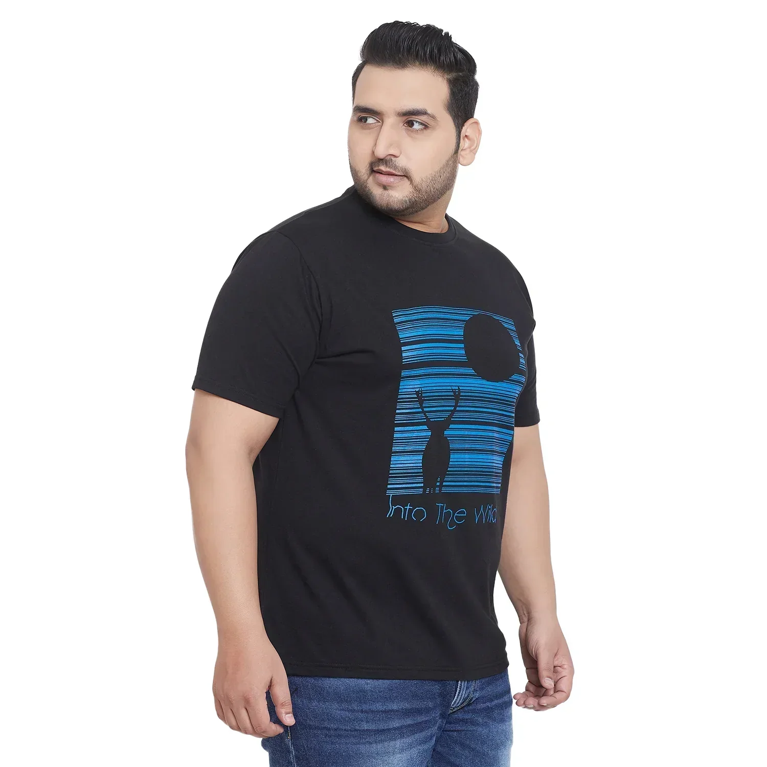 Men Plus Size Wing Printed Round Neck Tshirt - Image 3
