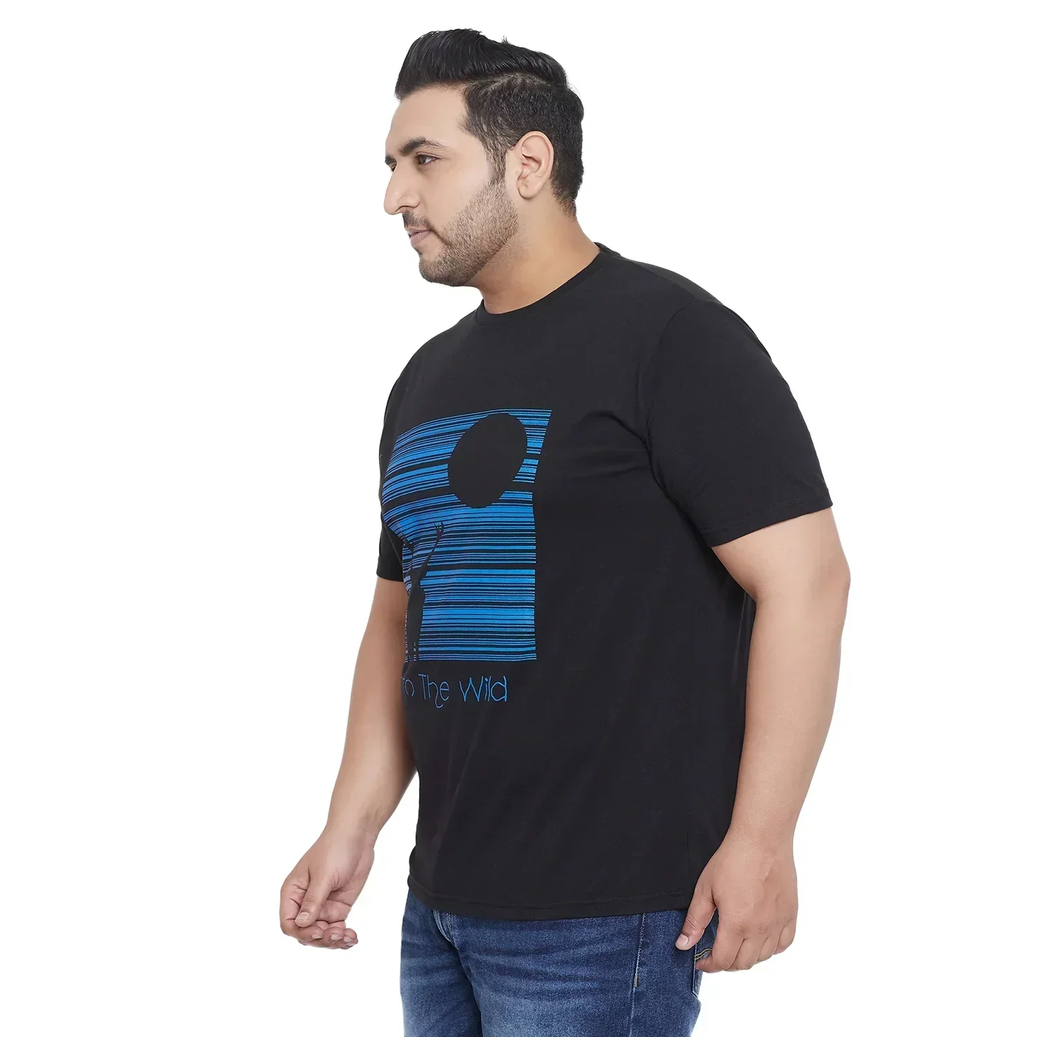 Men Plus Size Wing Printed Round Neck Tshirt - Image 4