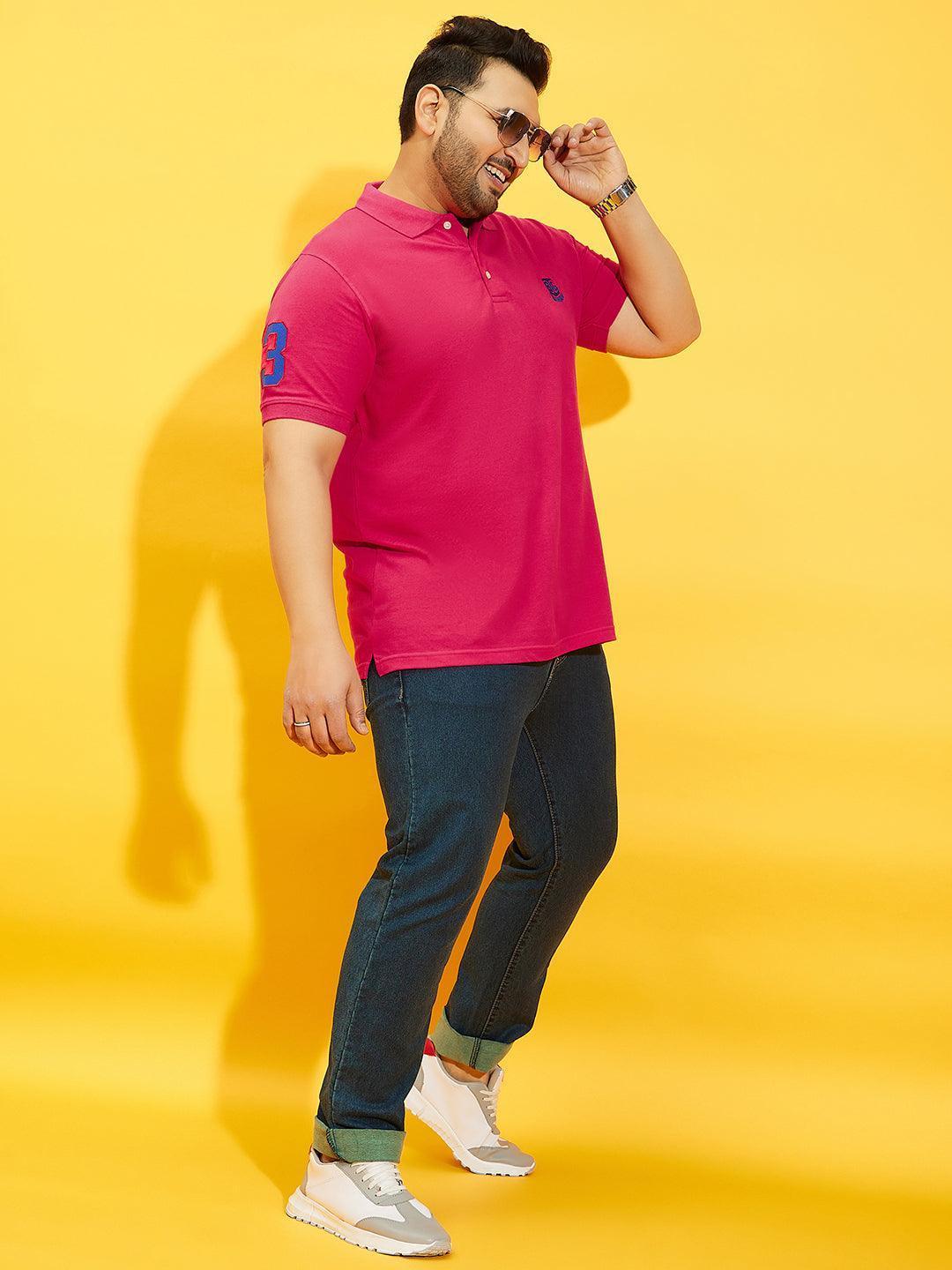 Men Plus Size Tim-MG Solid Polo Tshirt