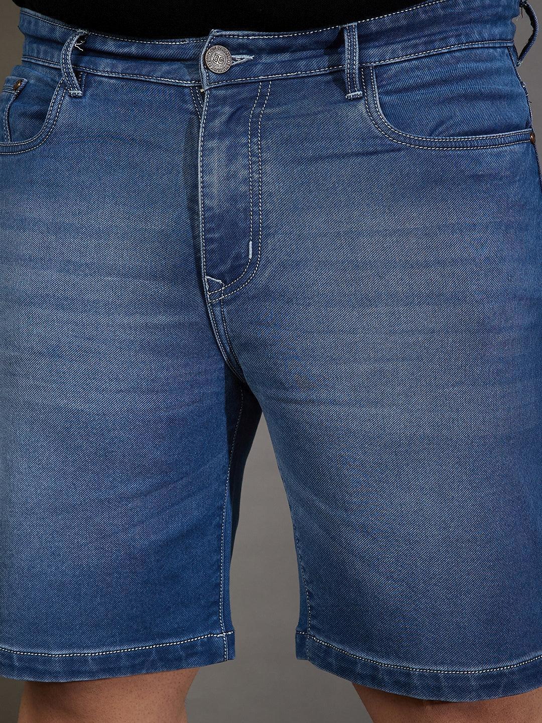 Men Plus Size Adeben-Blue Washed Shorts - Image 6