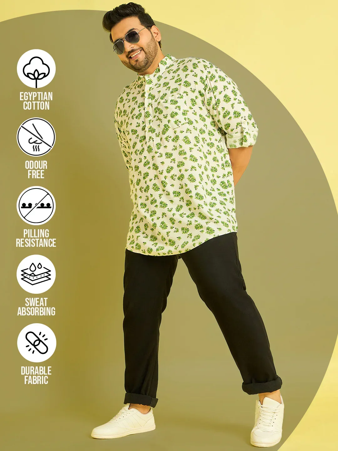 Men Plus Size Adonis Floral Kurta - Image 2