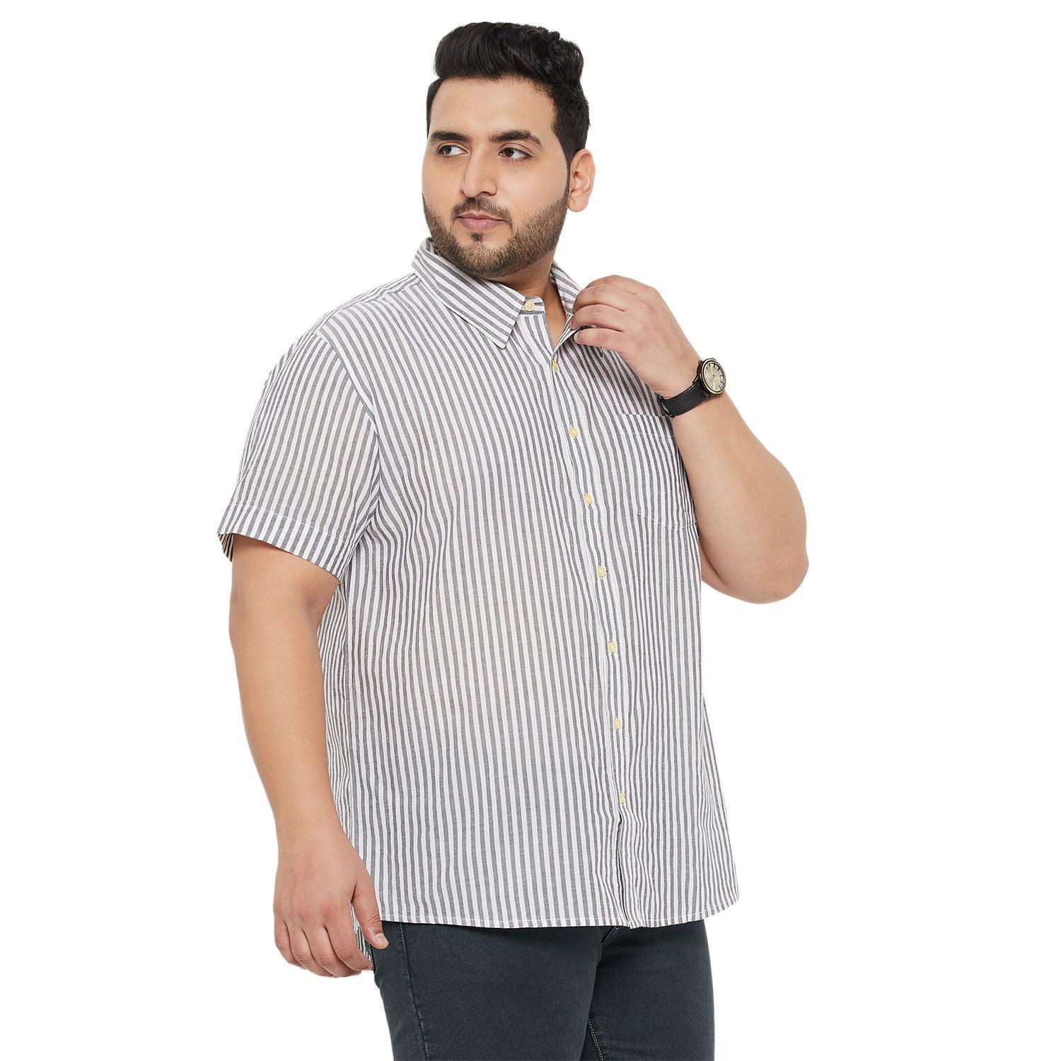 Men Plus Size Angola Striped Shirt - Image 4