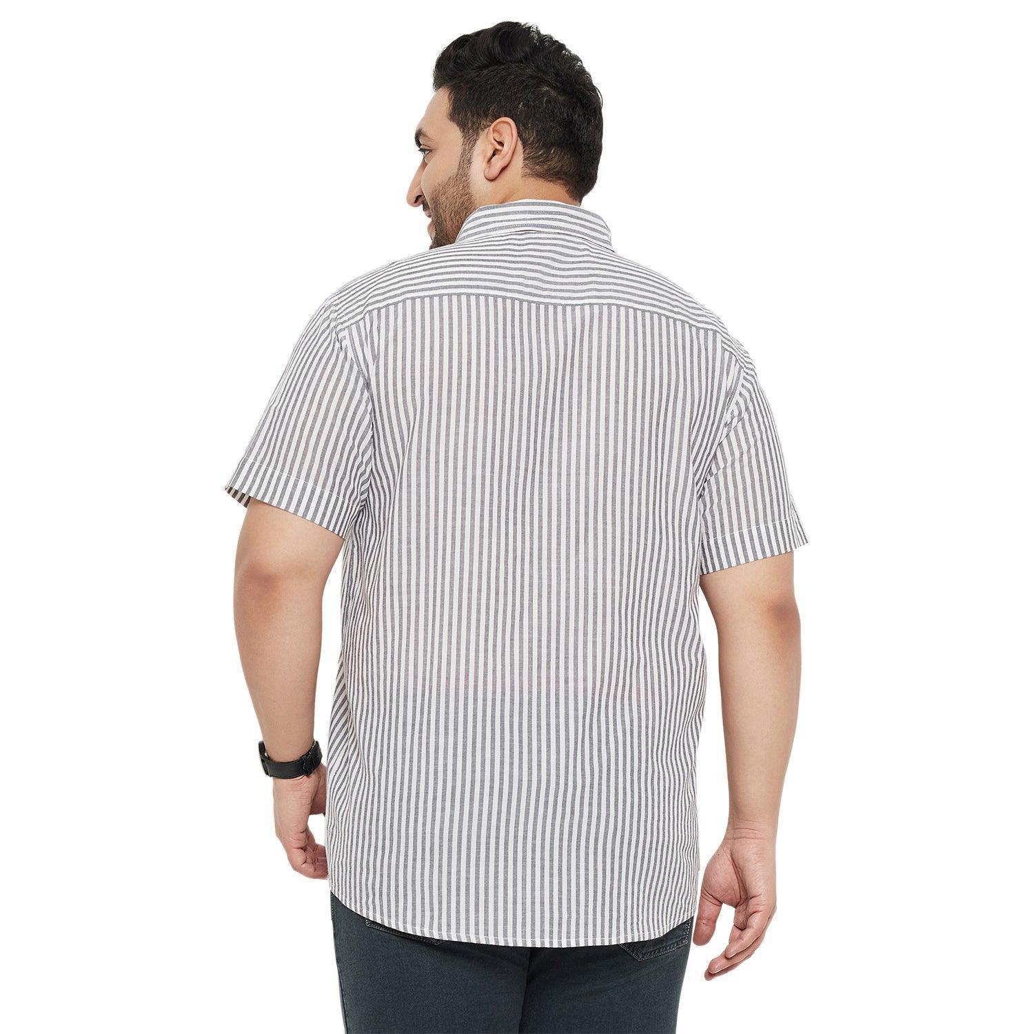 Men Plus Size Angola Striped Shirt - Image 5