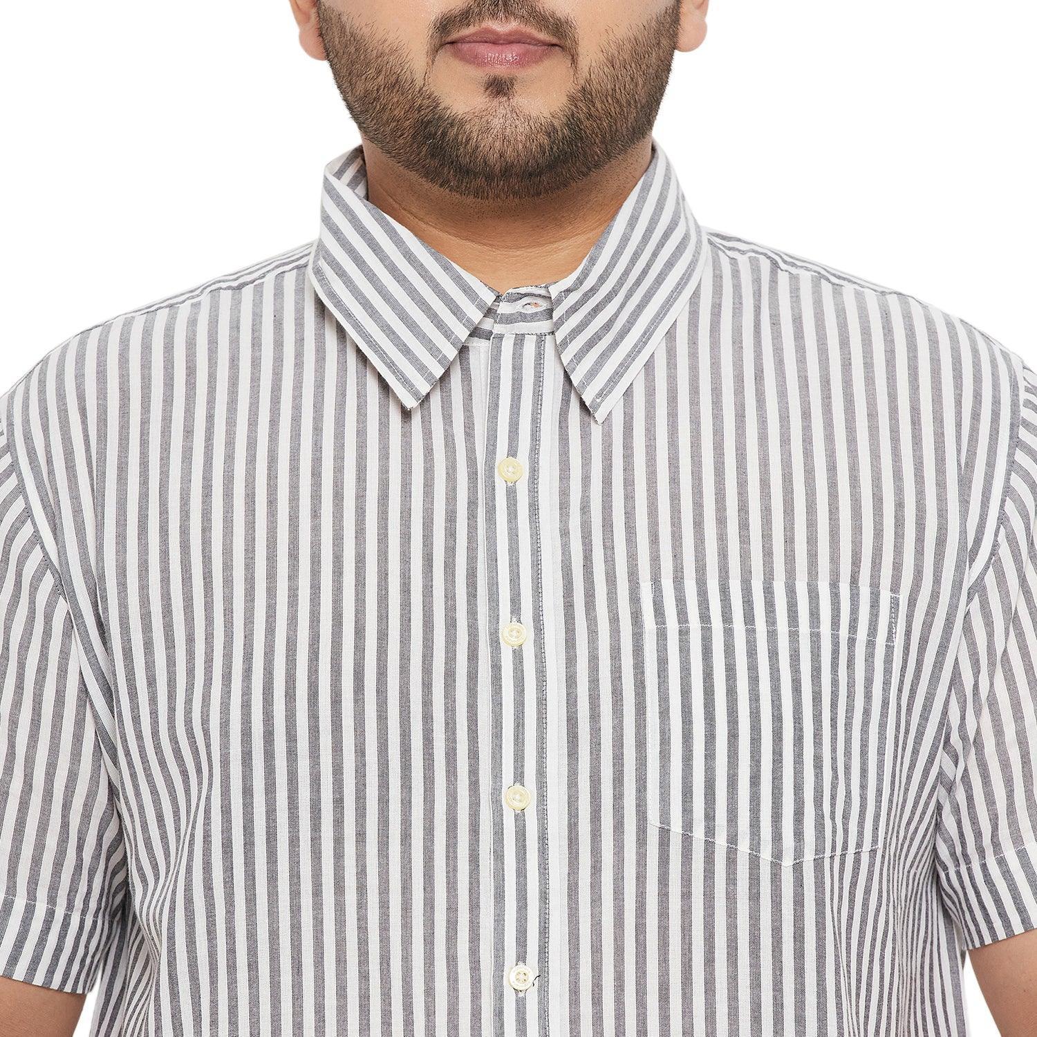 Men Plus Size Angola Striped Shirt - Image 6