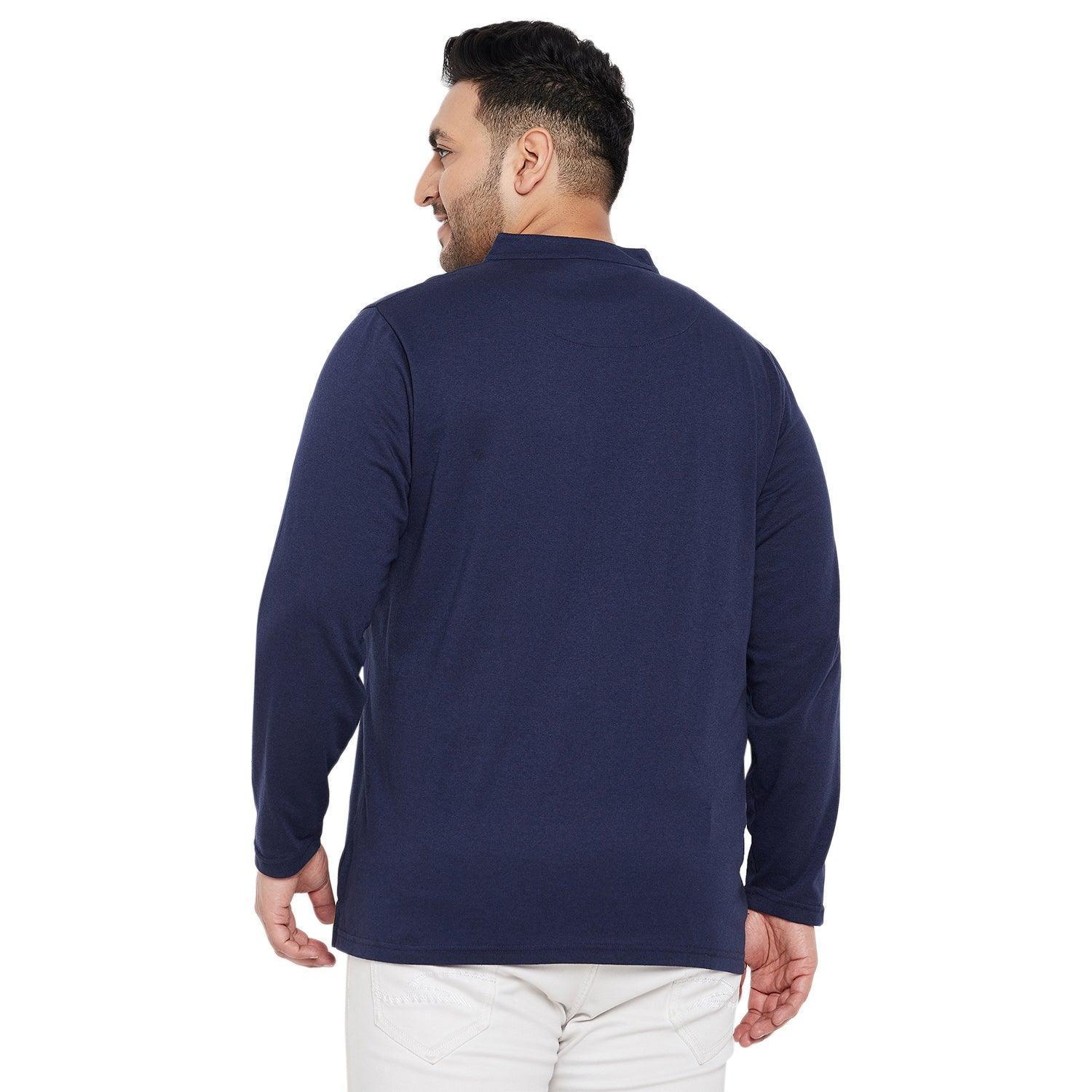 Men Plus Size Antonate Solid Henley Tshirt - Image 5