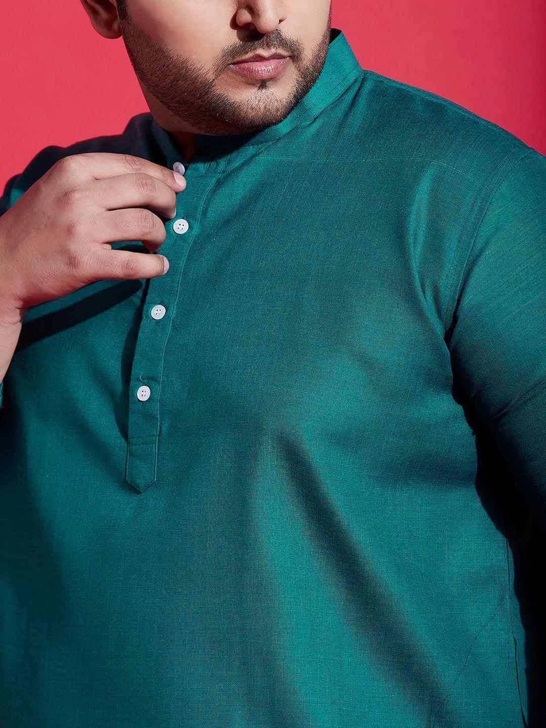 Men Plus Size Anubhav Solid Kurta - Image 6