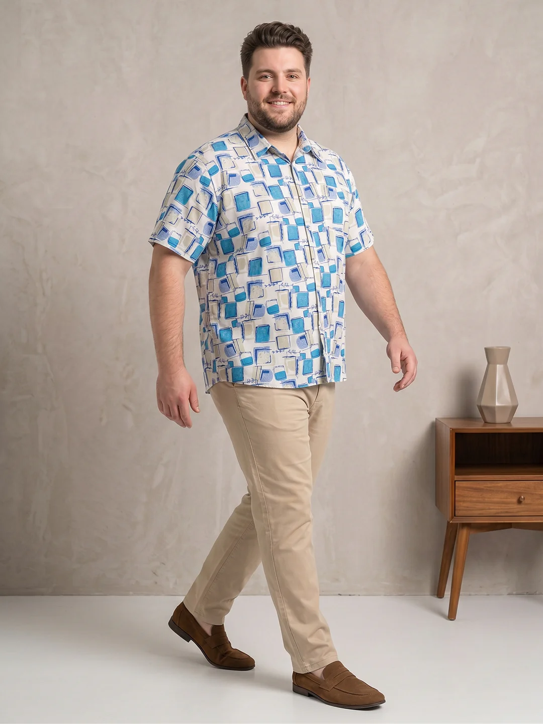 Men Plus Size Aquacube Multi Printed Shirts - Image 2