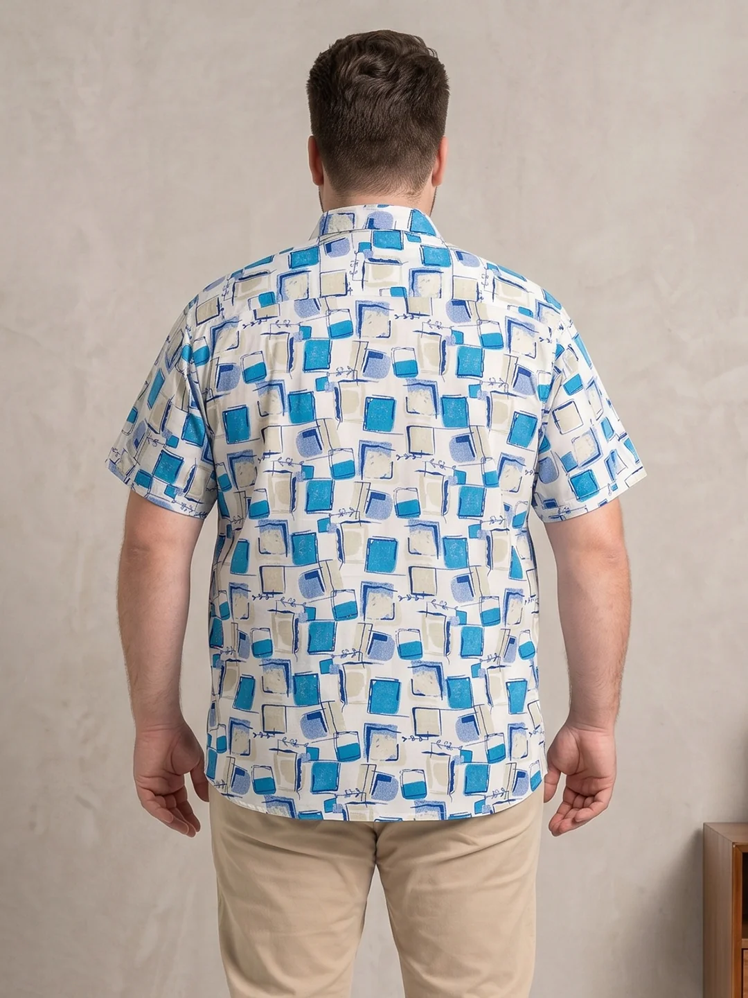 Men Plus Size Aquacube Multi Printed Shirts - Image 3