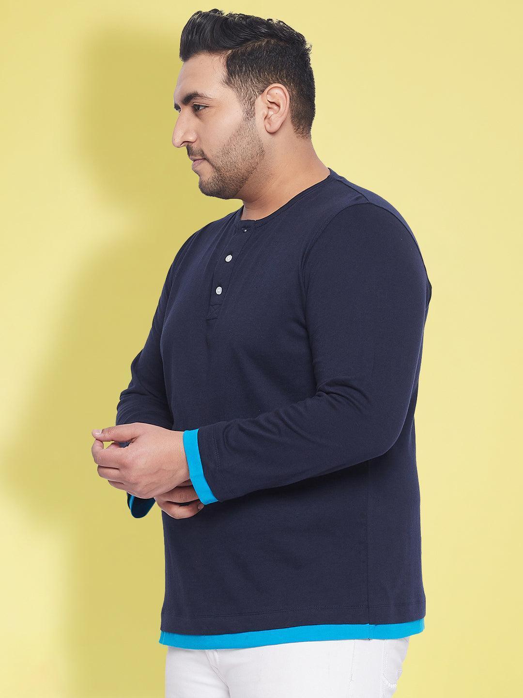 Men Plus Size Arnet Solid Henley Tshirt - Image 3