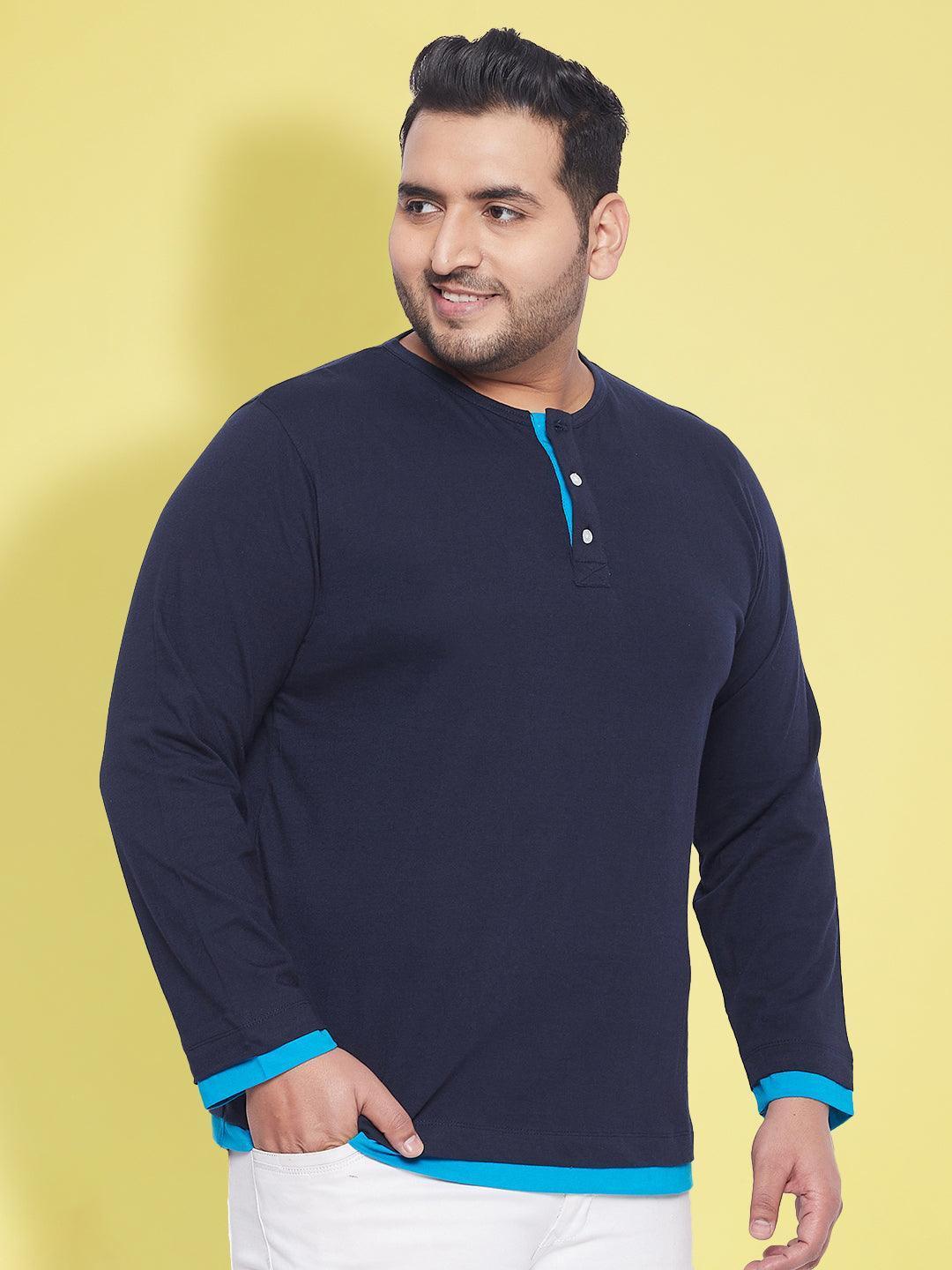 Men Plus Size Arnet Solid Henley Tshirt - Image 4