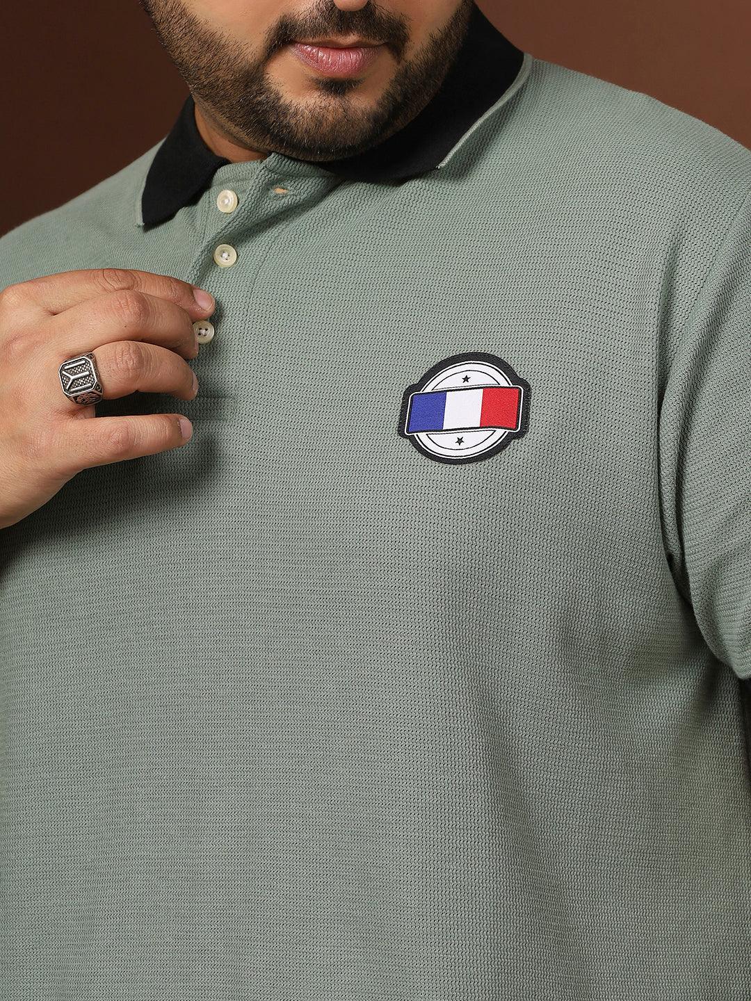 Men Plus Size Ashen Solid Polo Tshirt - Image 7