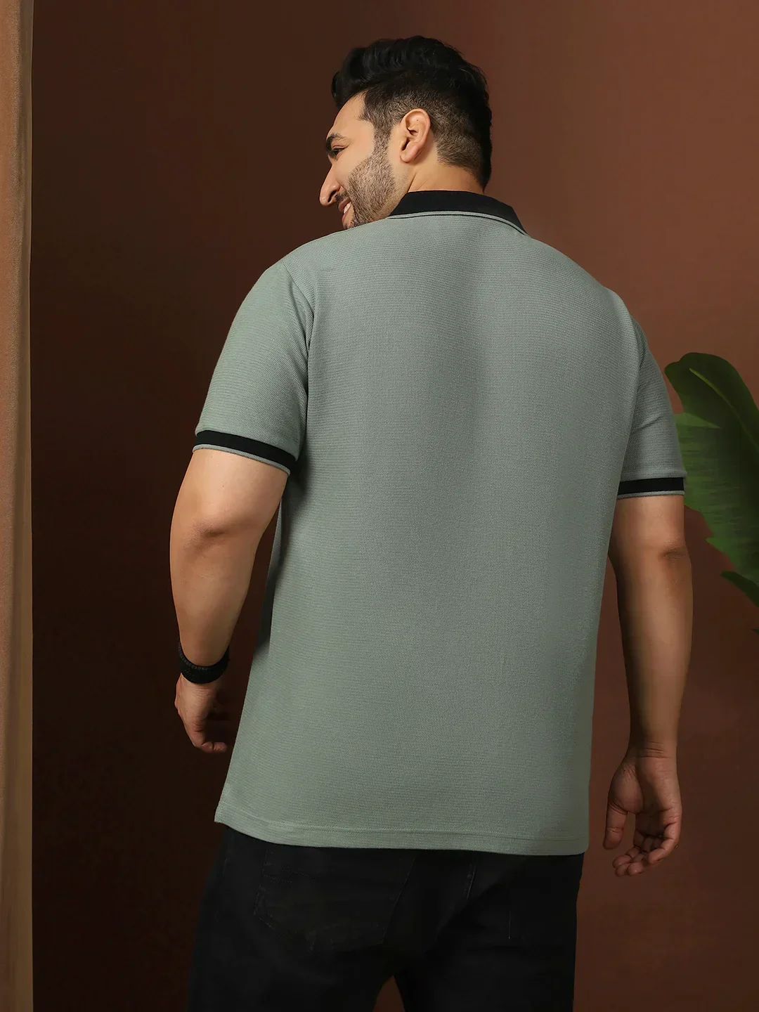 Men Plus Size Ashen Solid Polo Tshirt - Image 8