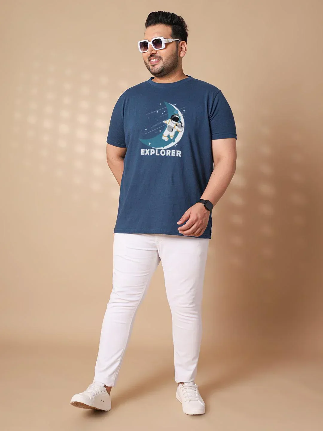 Men Plus Size Astron Printed Round Neck Tshirt - Image 2