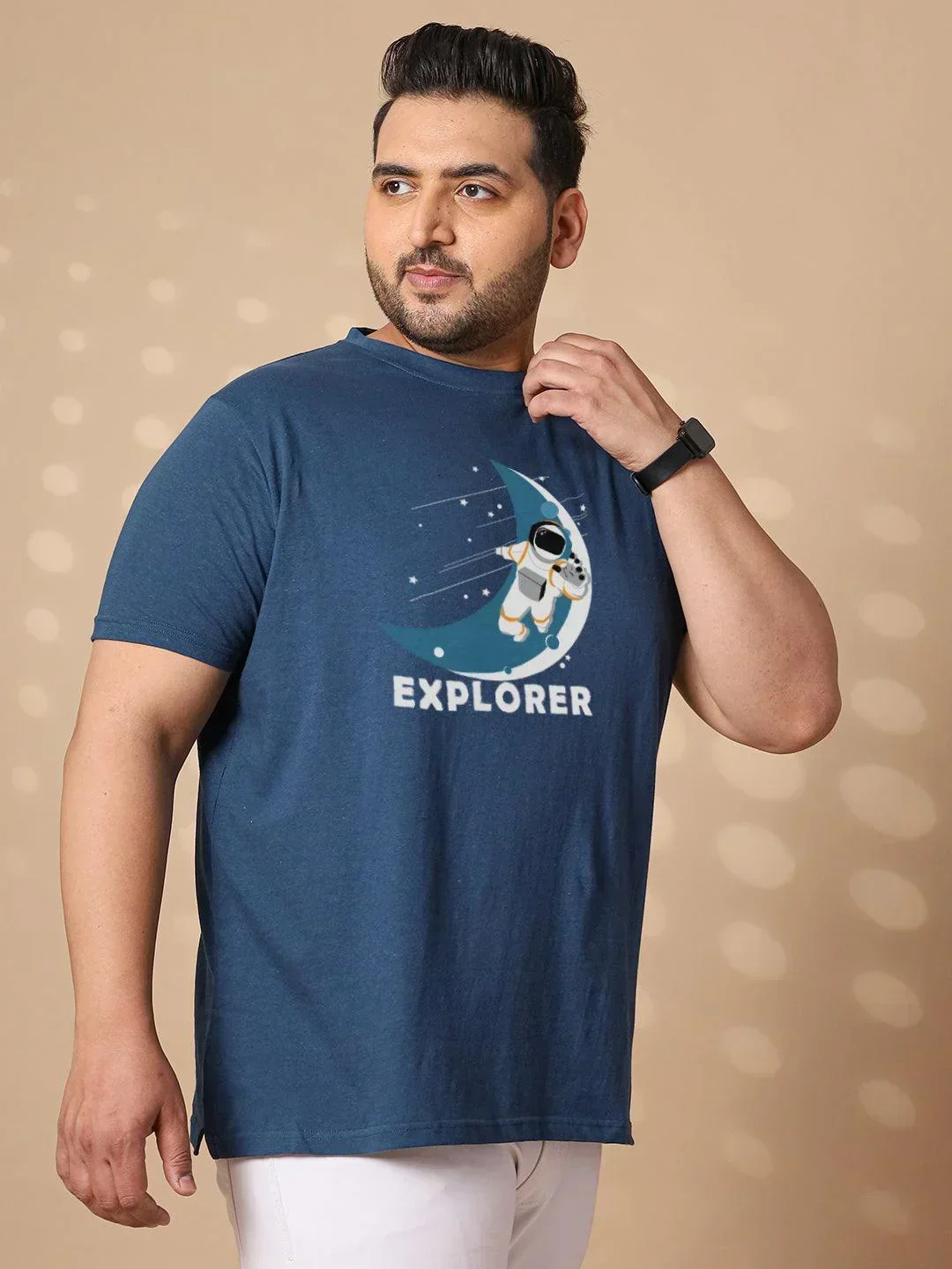 Men Plus Size Astron Printed Round Neck Tshirt - Image 3