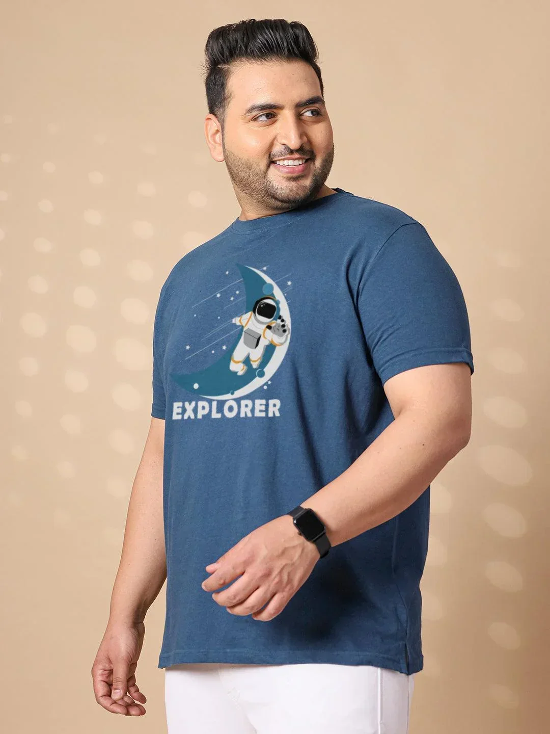 Men Plus Size Astron Printed Round Neck Tshirt - Image 4