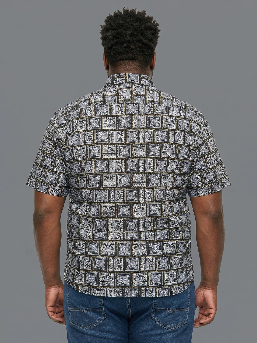 Men Plus Size Atrium Multicolor Printed Casual Shirt - Image 5
