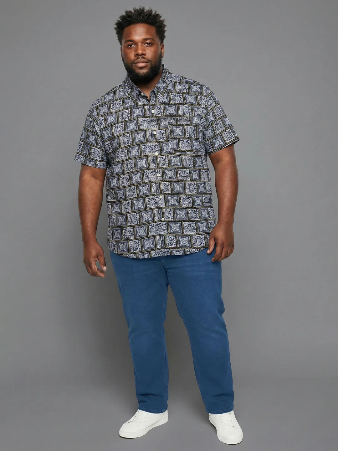 Men Plus Size Atrium Multicolor Printed Casual Shirt - Image 7