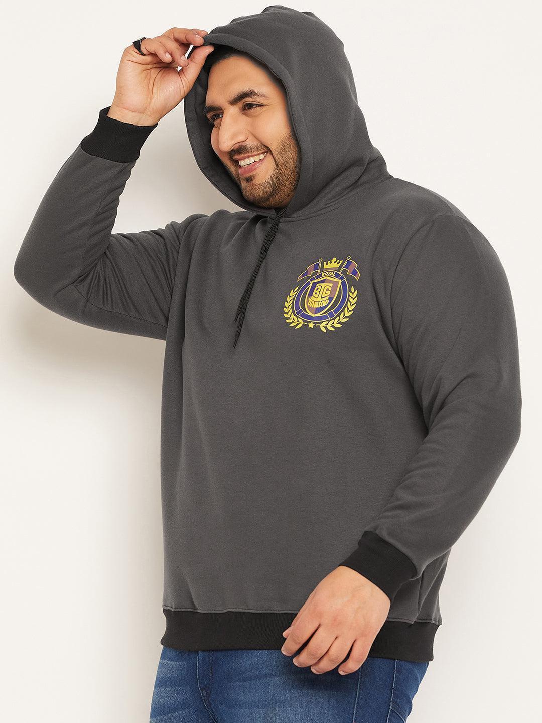 Men Plus Size Attach Solid Sweatshirt - Image 3