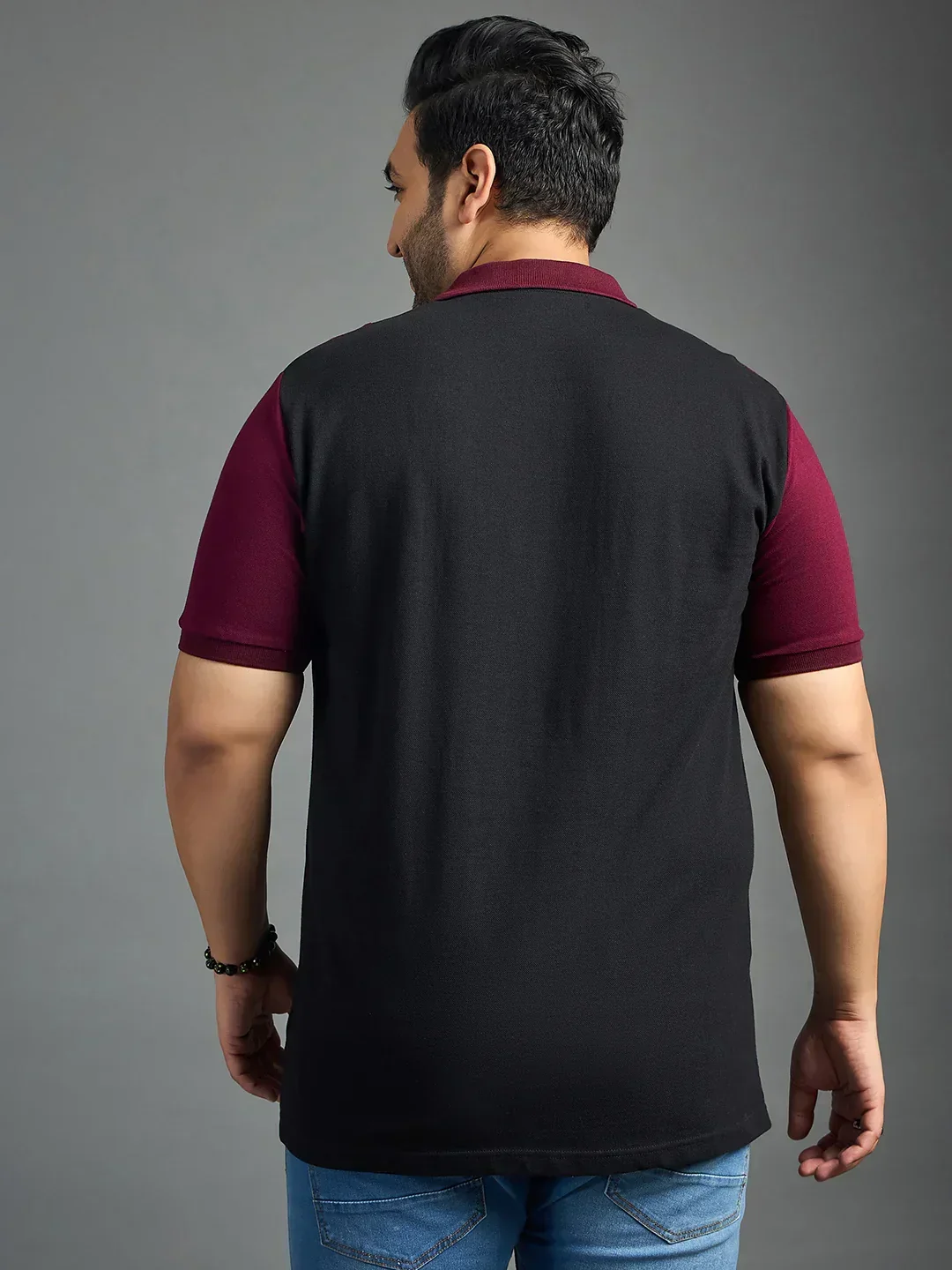 Men Plus Size Author Colorblock Polo Tshirt - Image 5