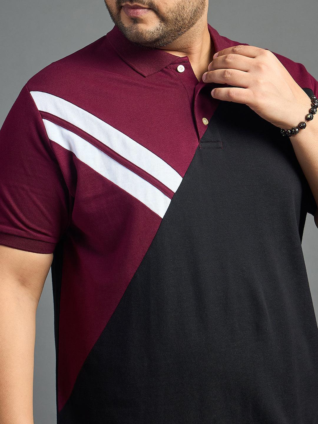 Men Plus Size Author Colorblock Polo Tshirt - Image 6