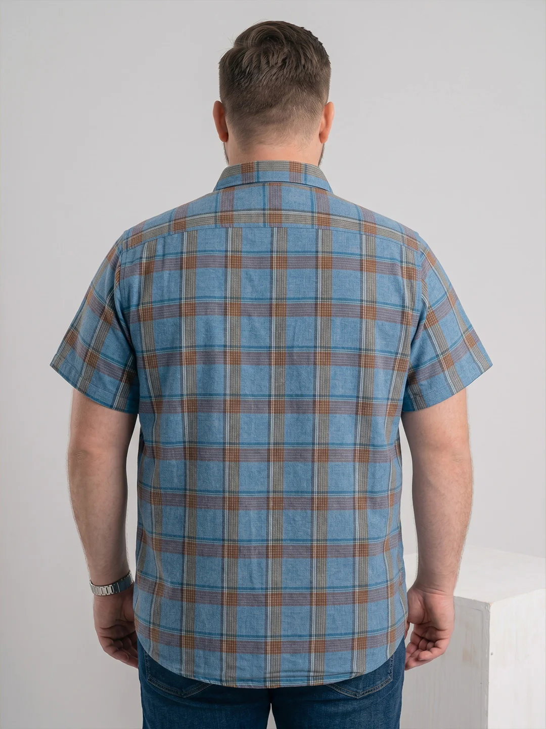 Men Plus Size Barquin Multi Check Shirts - Image 3