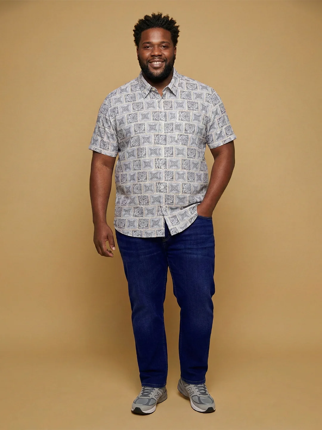 Men Plus Size Basalt Multicolor Printed Casual Shirt - Image 8