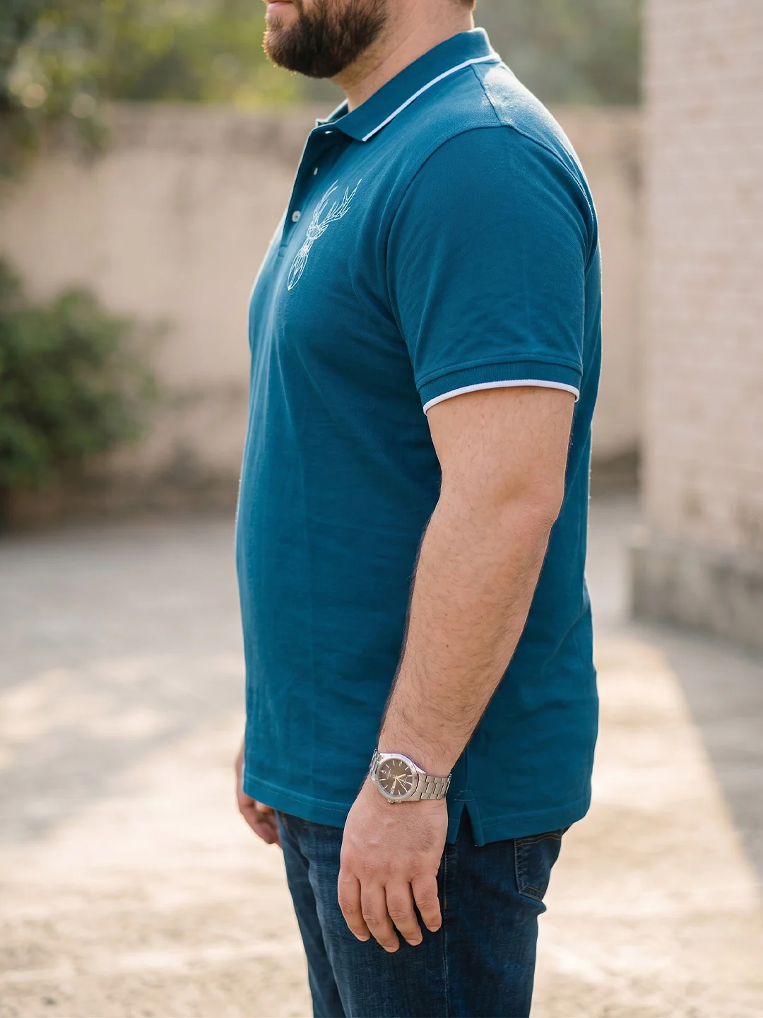 Men Plus Size Beast-Teal Teal Solid Polo - Image 2