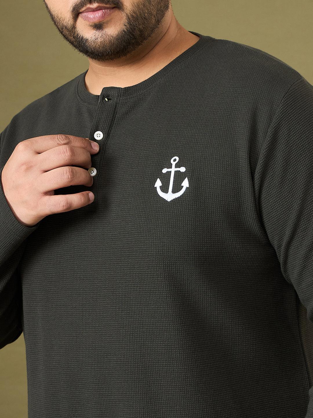 Men Plus Size Bedrock Solid Henley Tshirt - Image 8