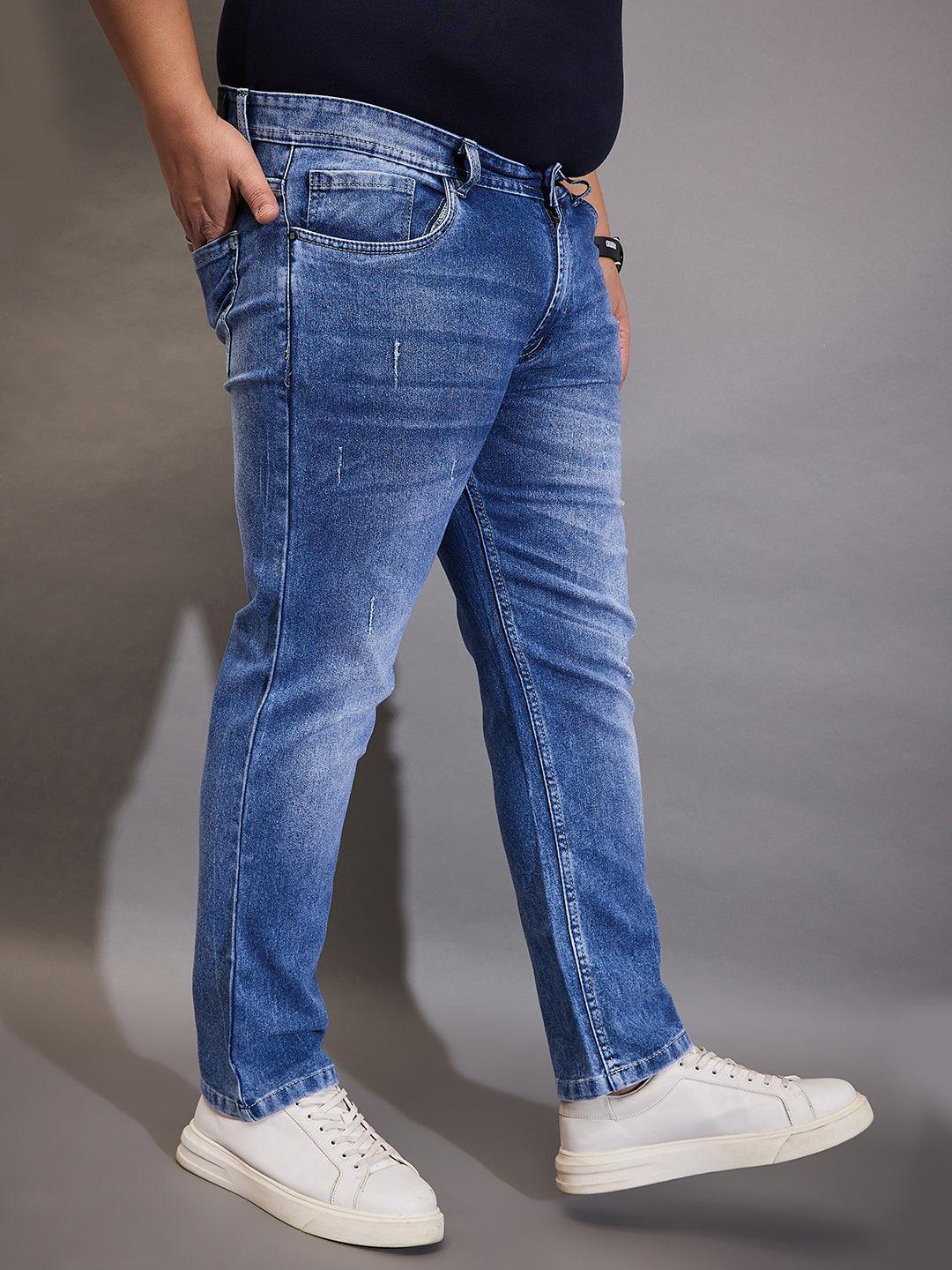Men Plus Size Belbo Washed Indigo Denim - Image 4