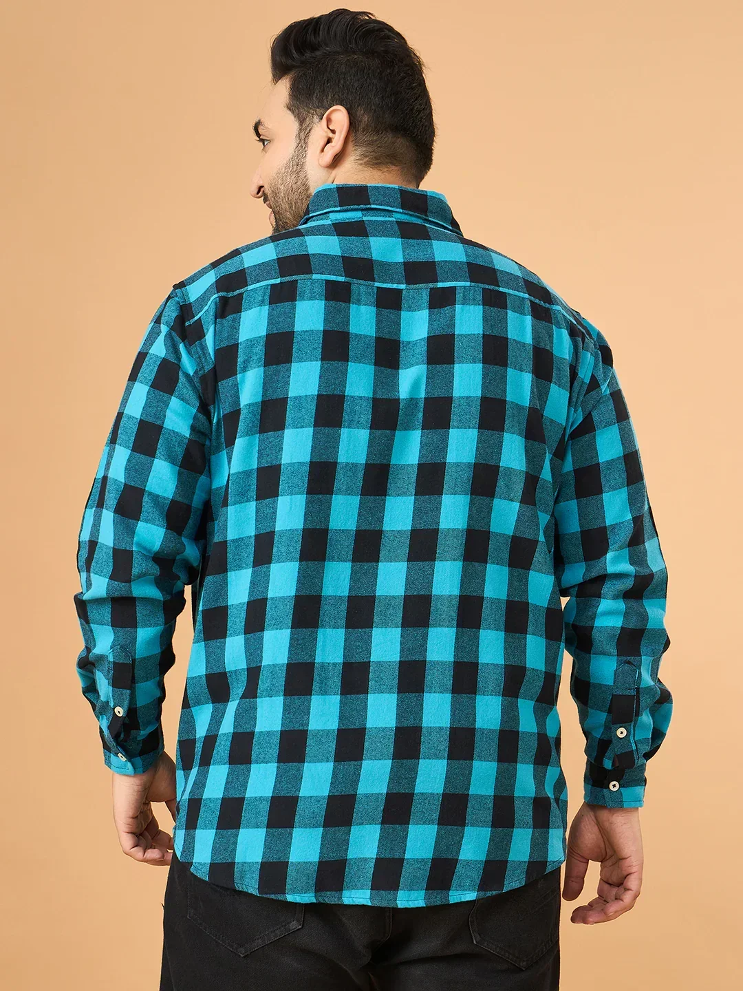 Men Plus Size Beryl Multicolor Checkered Casual Shirt - Image 7