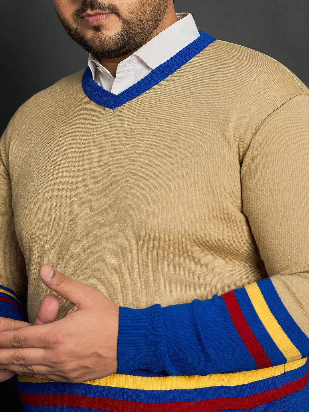 Men Plus Size Bicheno Colourblocked Sweater - Image 6